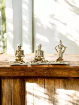 Набор фигурок полистоун TAKE IT EASY «Скелеты йоги», 3 шт., 86.4 см