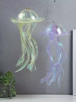 Набор фигурок светящихся «Медузы», 2 шт., подвесные, LED-ночник, RGB, 3хAG13, 202050 см