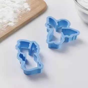 Набор форм для печенья Доляна «Ангелы», 2 шт, 14132 см, цвет голубой