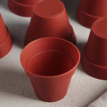 Формы для выпечки кексов Доляна «Цветочные горшочки», силикон, 75.5 см, набор 6 шт., коричневые