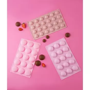 Набор форм для выпечки Доляна «Полусферы», силикон, 3017 см