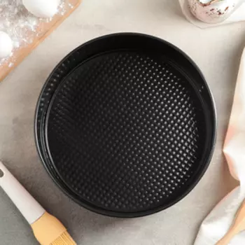 Набор форм для выпечки разъемных Доляна «Флорсет», 3 предмета: d=26/24/21,5×7 см, антипригарное покрытие, цвет красный