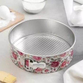 Набор форм для выпечки разъемных Доляна «Флорсет», 3 шт: 26/24/22 см, антипригарное покрытие, цвет МИКС