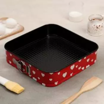 Набор форм для выпечки разъёмных Доляна «Это любовь», 3 предмета: d=26/23/27,5 см, антипригарное покрытие