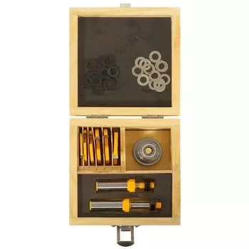 Набор фрез кромочных ЭНКОР 10593, фальцевые, деревянный ящик, d = 12 мм, 6 шт.