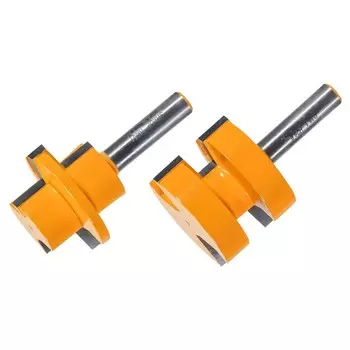 Набор фрез пазо-шиповых ЭНКОР 10600, деревянный ящик, d = 8 мм, 38.1 х 28.6 мм, 2 шт.