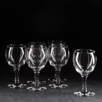 Бокалы для вина Paabahe Bistro, 175 мл, h=13 см, набор 6 шт., стекло, прозрачные