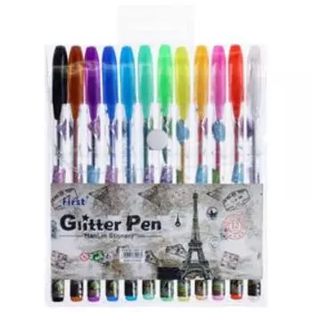 Набор гелевых ручек, 12 цветов, металлик