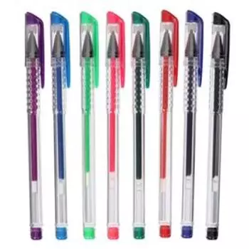 Набор гелевых ручек, 8 цветов, флуоресцентные, в блистере на кнопке