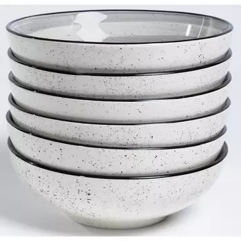 Набор глубоких тарелок Elrington «Аэрограф. Графитовый бриз», 18 см, 750 мл, 6 шт