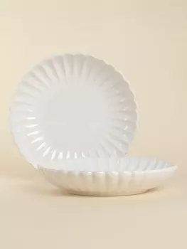 Тарелки глубокие SL Home «Нимфея», набор 2 шт., 700 мл, d=21 см, керамика, теплый белый