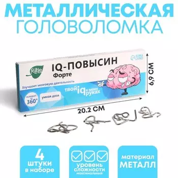 Металлические головоломки «IQ-повысин», набор 4 шт.