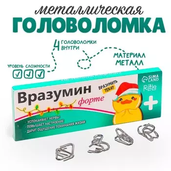 Металлические головоломки «Вразумин», набор 4 шт.