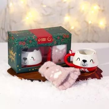 Набор «Горячего Нового года»: кружка 400 мл, варежки