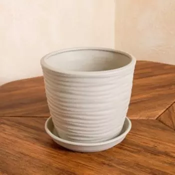 Набор горшков для цветов "Грация волна", бежевый, 4 горшка: 1 л, 2.2 л, 4.3 л, 7 л