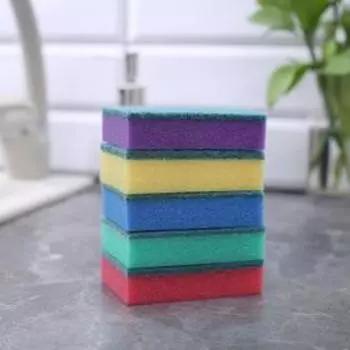 Набор губок для посуды с чистящим слоем Доляна «Стандарт», 962.5 см, 5 шт.