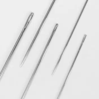 Набор игл для кожи и меха №3, d = 0,8 / 1 / 1,6 / 1,8 мм, 3 - 8 см, 10 шт, ИЗ-200913