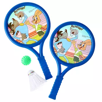 Ракетки 2 шт., воланчик и мячик «Ну, погоди!», Союзмультфильм