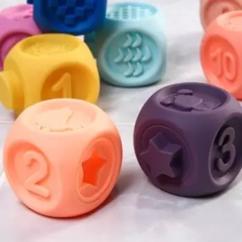Набор резиновых игрушек для ванны «Кубики», 5 см, 10 шт, Крошка Я