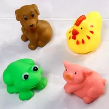 Набор резиновых игрушек для ванны «Друзья», с пищалкой, 8 шт, цвет МИКС, Крошка Я
