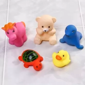 Резиновые игрушки для ванны Крошка Я «На острове», с пищалкой, в наборе 12 шт