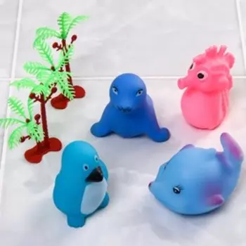 Резиновые игрушки для ванны Крошка Я «Животные», с пищалкой, в наборе 10 шт.