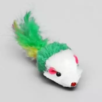 Набор игрушек для кошек: мышь 5 см и шарик с бубенчиком 3.8 см, микс цветов