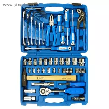 Набор инструмента "ЗУБР" ЭКСПЕРТ 27670-H58, слесарно-монтажный, 58 предметов