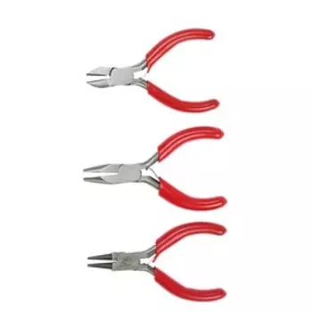 Набор инструментов ЛОМ, круглогубцы, длинногубцы и бокорезы, обрезиненные рукоятки, 80 мм