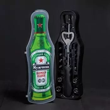 Набор инструментов «Мужчина номер один», в бутылке, 15 предметов