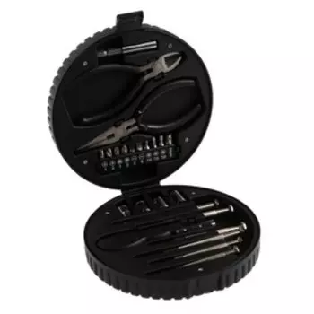 Набор инструментов ТУНДРА, подарочный пластиковый кейс «Колесо», 24 предмета