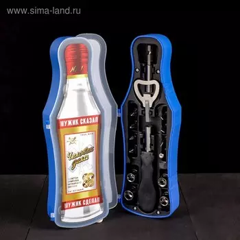 Набор инструментов в бутылке "Человек дела", подарочная упаковка