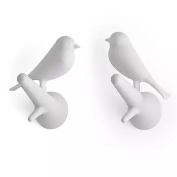 Набор из 2-х вешалок настенных Sparrow, цвет белый