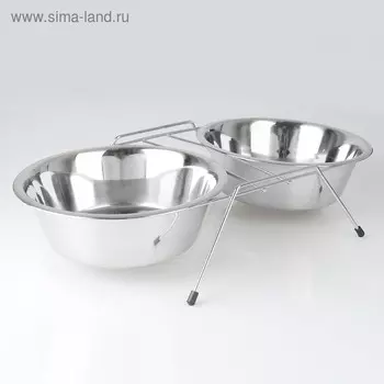 Набор из 2 мисок на подставке, 2 х 2,5 л