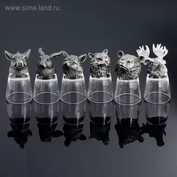 Набор из 6-и стопок «Охотник», 50 мл, d=4,5 см h=8,5 см