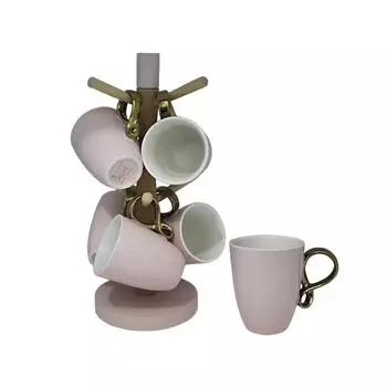 Набор из 6 кружек на подставке, 230 мл