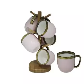 Набор кружек Lenardi, на подставке, 300 мл, 6 шт