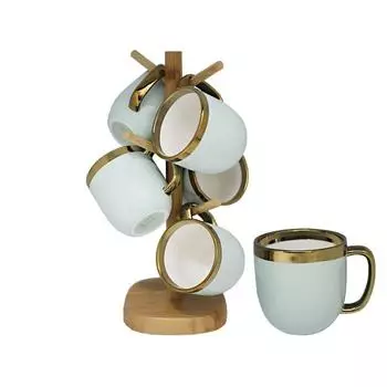 Набор кружек Lenardi, на подставке, 300 мл, 6 шт