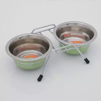 Набор из 2 цветных мисок на подставке, 2225 мл