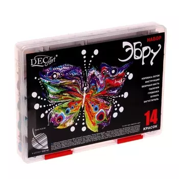 Набор Эбру DecArt №4 14 цв + загуститель + инструменты