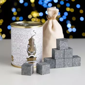 Набор камней для виски "Тигр", в консервной банке, 9 шт.