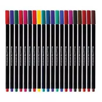 Набор капиллярных ручек 20 цветов, 0,8 мм, Luxor "Fine Writer 045", пластиковая банка