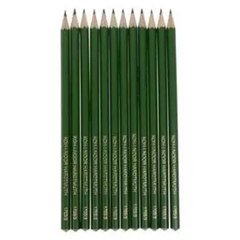 Набор карандашей чернографитных 12 штук Koh-I-Noor 1703 HB ALPHA, зеленый корпус (2334236)