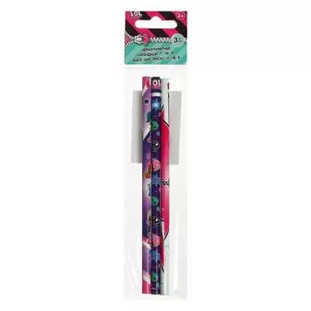 Набор карандашей чернографитных 3 штуки, (разной твердости Н, НВ, В), L.O.L