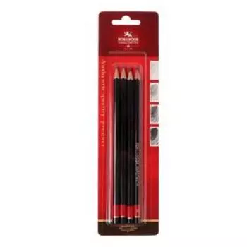 Набор карандашей чернографитных разной твердости 4 штуки Koh-I-Noor 1935 B-2H, блистер