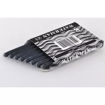 Картриджи ддя перьевой ручки набор 8шт Waterman Standard, черные, блистер S0110850