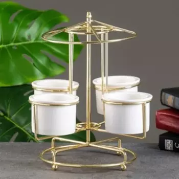 Набор кашпо на подставке 4 шт, 25*16см