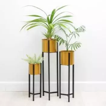 Набор кашпо на подставке «Иллюзион», d=13.9 см, 16.3 см, 18 см