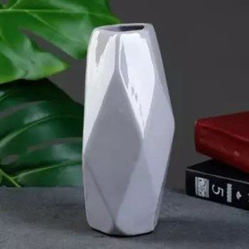 Набор кашпо с вазой "Геометрия", 0,38 и 0,25 л, 9,5 / 19 см, серый