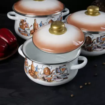 Набор кастрюль «Посудка», 3 шт: 2 л, 3 л, 4 л